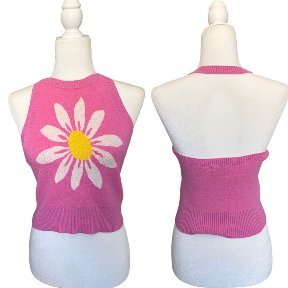 MM by My Michelle Daisy Halter Crop Top Size Small y2k